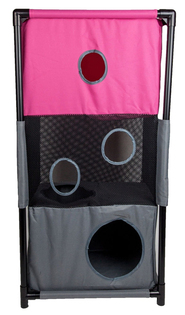 Pet Life Kitty-Square Obstacle Soft Folding Sturdy Play-Active Travel Collapsible Travel Pet Cat House Furniture - petspots