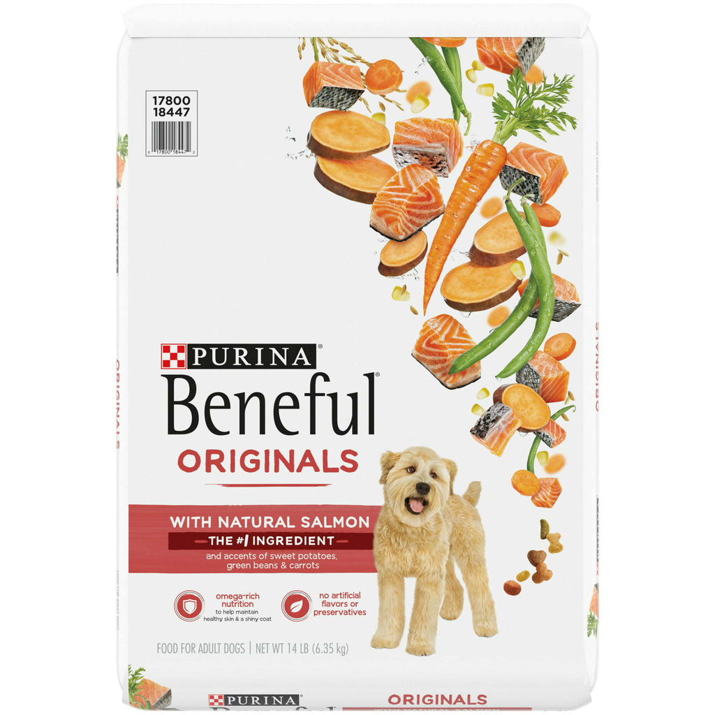 Purina Beneful Originals Natural Salmon Dry Dog Food 14 lb Bag - petspots