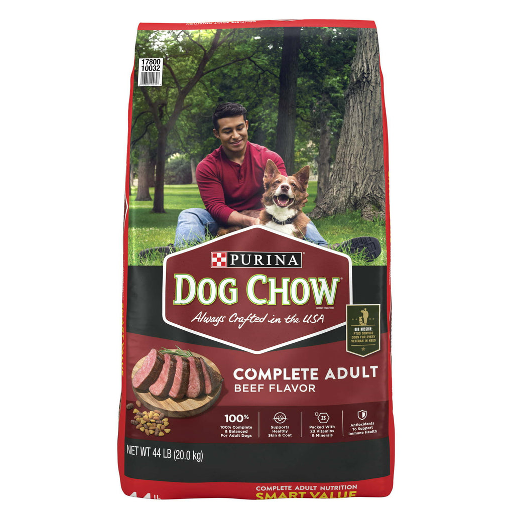 Purina Dog Chow Beef Flavor Dry Dog Food 44 lb Bag - petspots