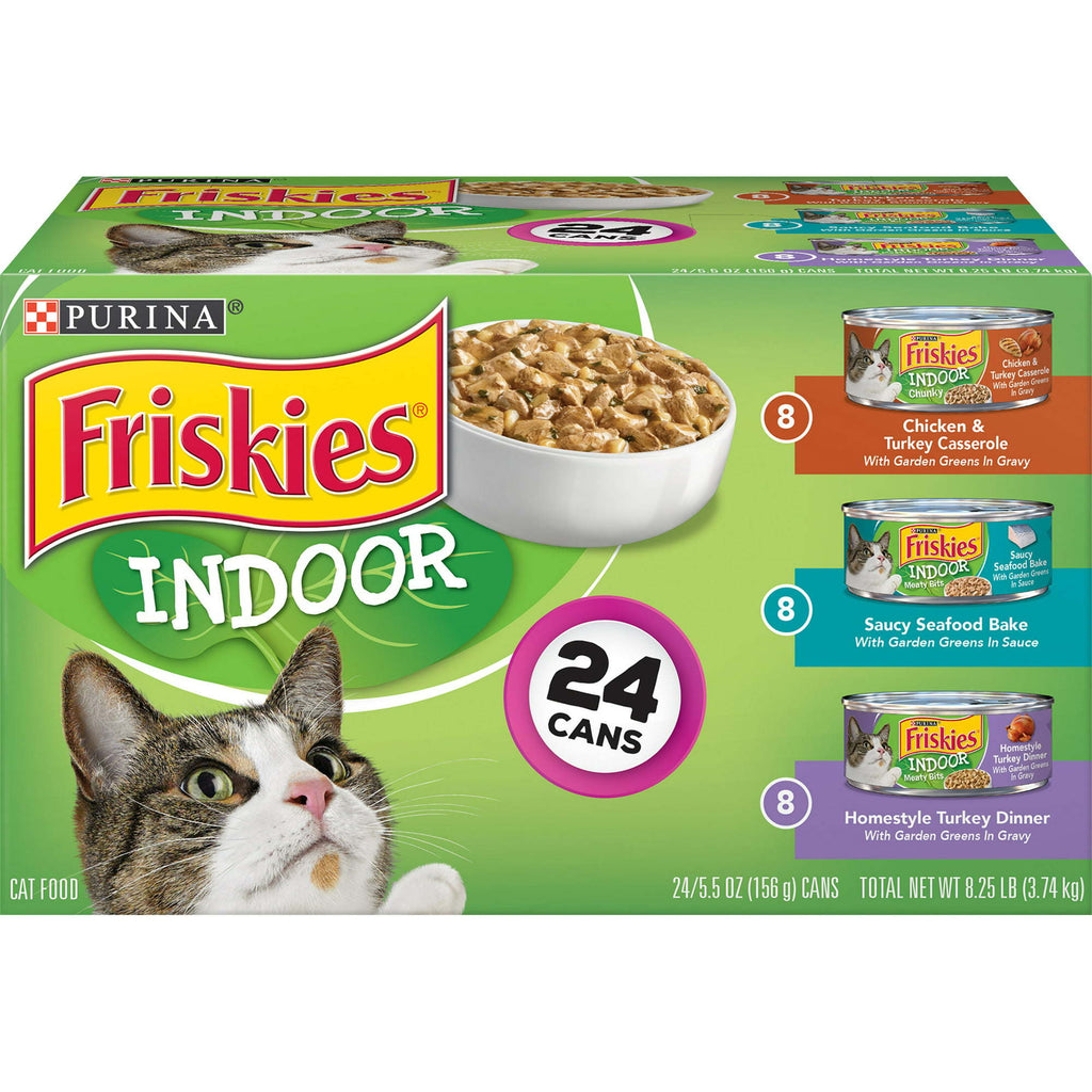 Purina Friskies indoor Wet Cat Food Variety Pack, 5.5 oz Cans (24 Pack) - petspots