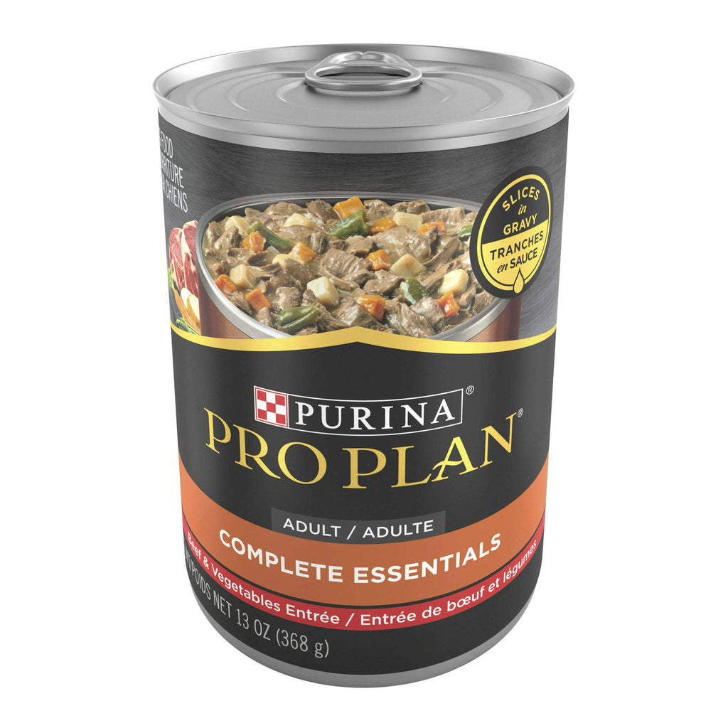 Purina Pro Plan Slices in Gravy Wet Dog Food for Adult Dogs Beef 13 oz Cans (12 Pack) - petspots