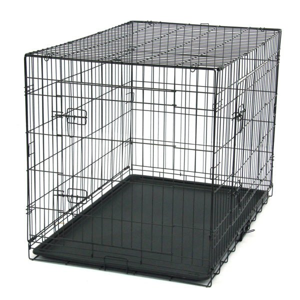 42" Pet Kennel Cat Dog Folding Steel Crate Animal Playpen Wire Metal - petspots