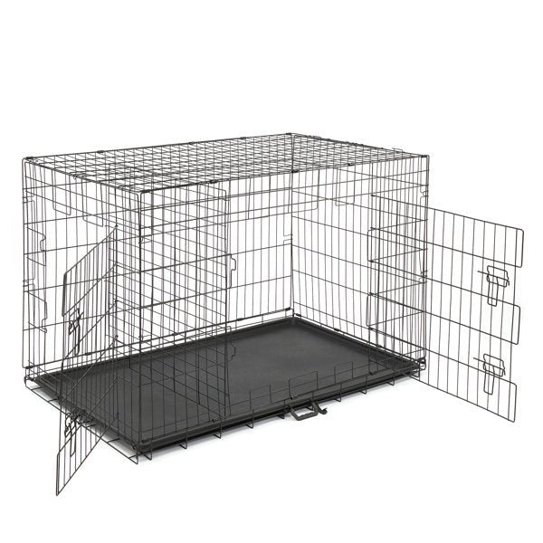 48" Pet Kennel Cat Dog Folding Steel Crate Animal Playpen Wire Metal - petspots