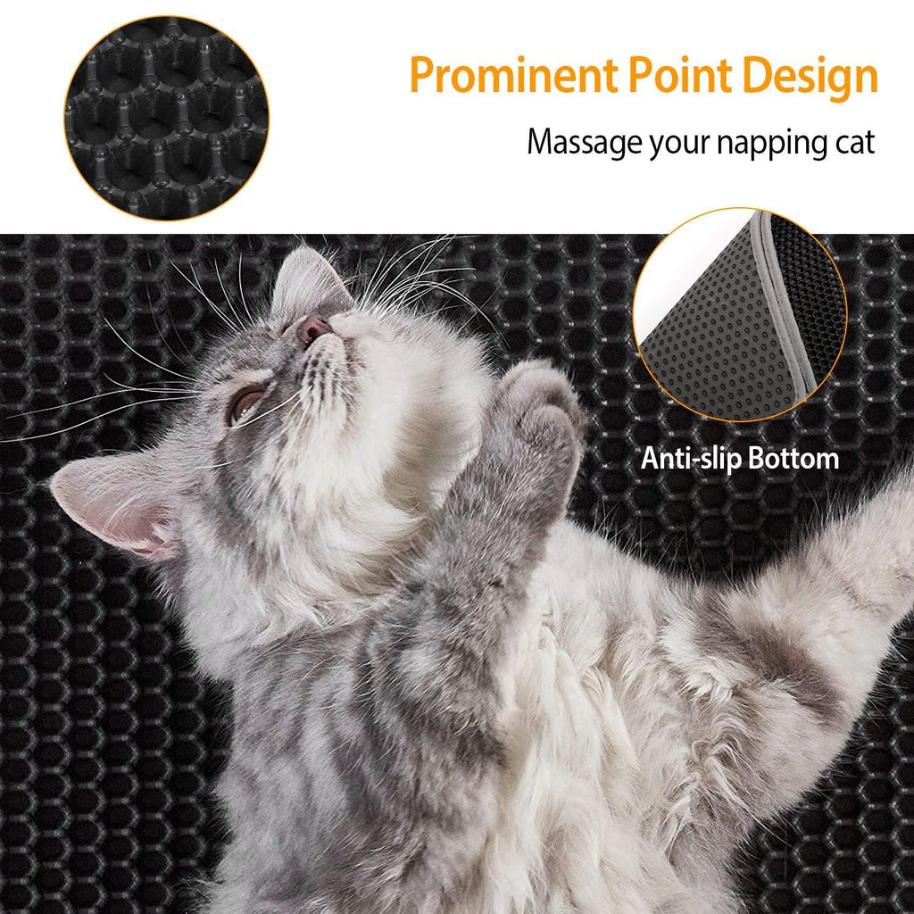 Cat Litter Mat EVA Honeycomb Double Layer Kitty Litter Trapping Carpet Urine-proof Scatter Rug Pad - petspots