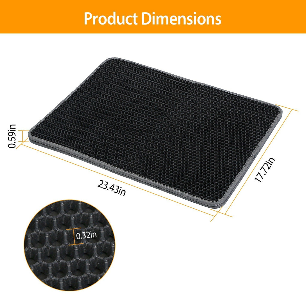 Cat Litter Mat EVA Honeycomb Double Layer Kitty Litter Trapping Carpet Urine-proof Scatter Rug Pad - petspots