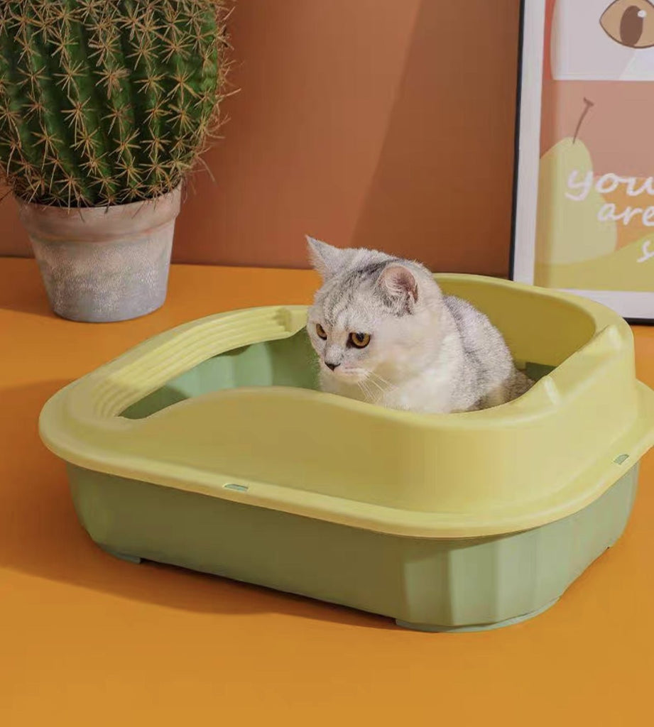 Cat Litter Pan Semi-Closed Anti-Splash with Litter Extra Large Cat Litter Box Anti-Odor Cat Poop Pan Cat Supplies - petspots