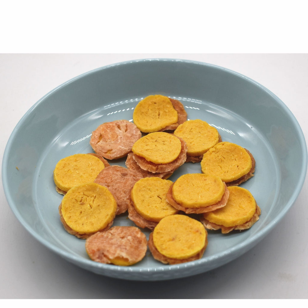 Chicken Chips for Dogs With Sweet Potato Paste Chicken Sweet Potato Oreo ,Sweet Potato Paste& Chicken Dog Treats - Limited Ingredient Healthy Dog Treats 8oz - petspots