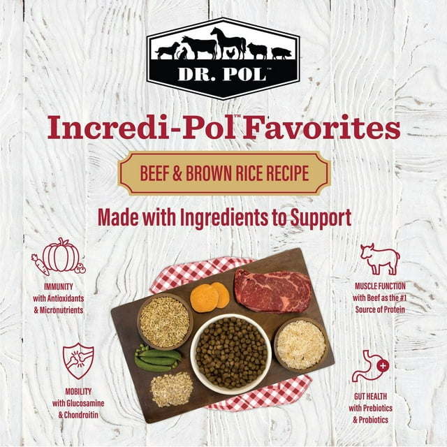 Dr. Pol Incredi-Pol Favorites Beef and Brown Rice Recipe Dog Food - 6lb - petspots