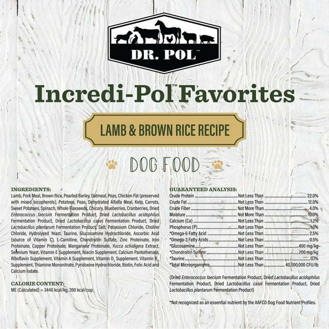 Dr. Pol Incredi-Pol Favorites Lamb and Brown Rice Recipe Dog Food - 6lb - petspots