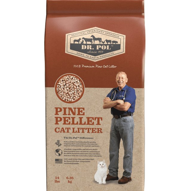 Dr. Pol Pine Pellet Cat Litter - 14lb Bag - petspots
