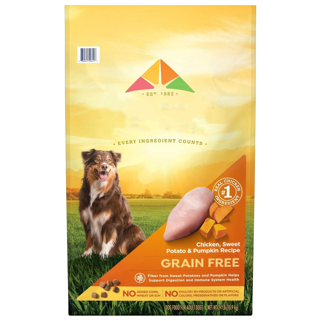 Dry Dog Food; Grain Free Chicken; Sweet Potato & Pumpkin Recipe; 24 lb. Bag - petspots