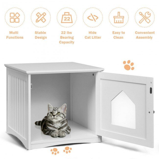 Modern Design Weatherproof Multi-Function Cat House Sidetable Nightstand - petspots