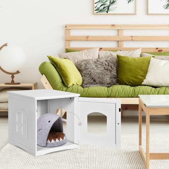 Modern Multipurpose Side Table Nightstand Decorative Pet House - petspots