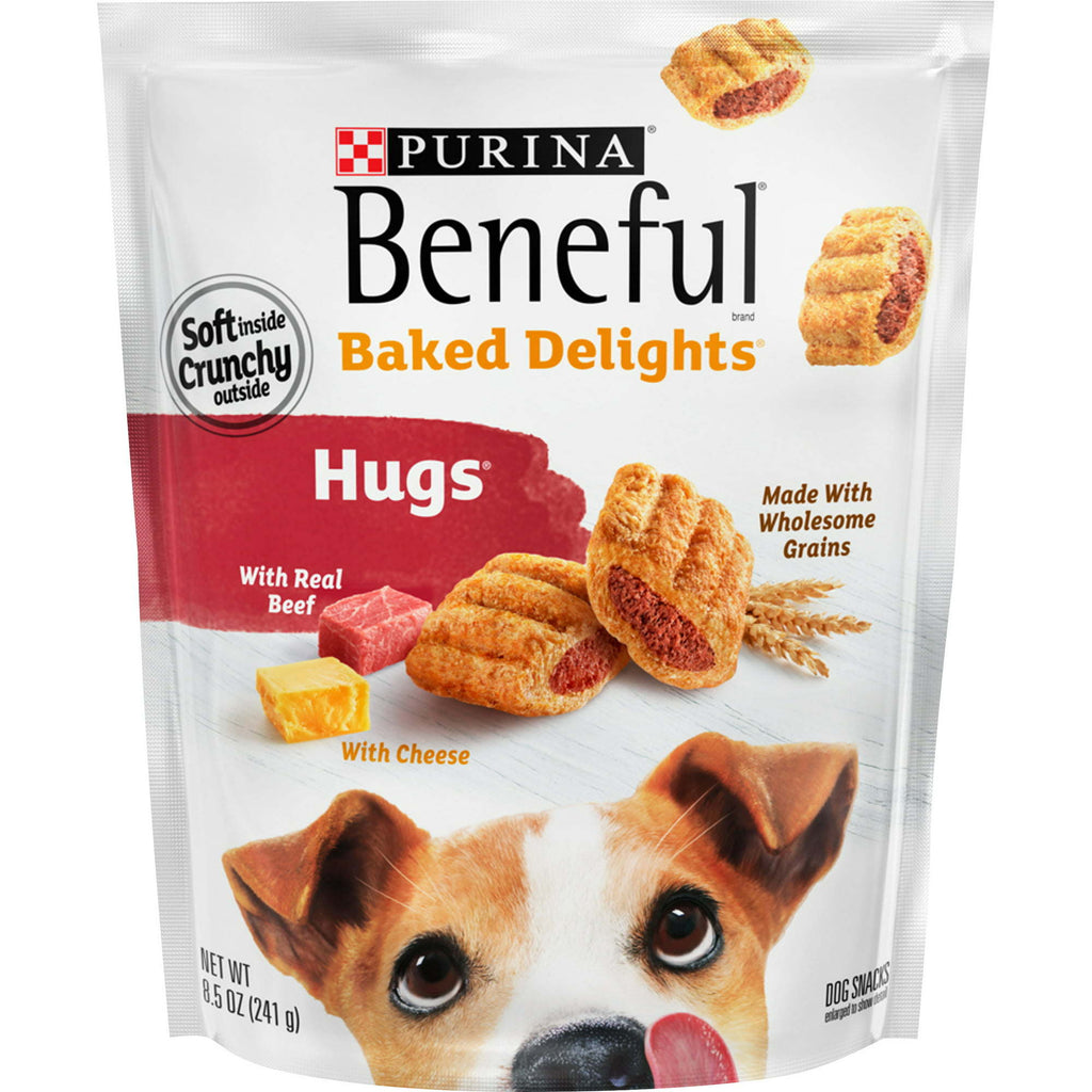 Purina Beneful Baked Delights Real Beef & Cheese Crunchy Treats for Dogs 8.5 oz Pouch - petspots