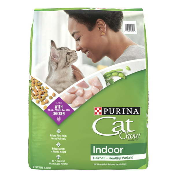 Purina Cat Chow Indoor Hairball & Healthy Weight Dry Cat Food, 15 lb Bag - petspots