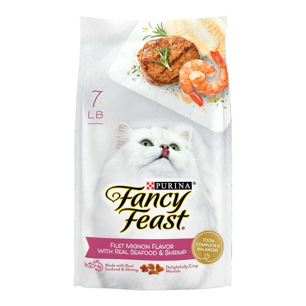 Purina Fancy Feast Wet Cat Food Filet Mignon Real Seafood Shrimp, 3 lb Bag - petspots