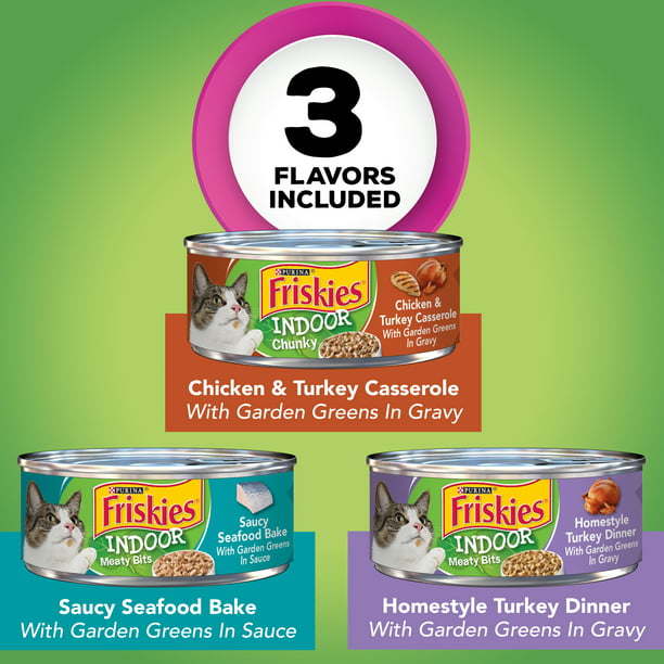 Purina Friskies indoor Wet Cat Food Variety Pack, 5.5 oz Cans (24 Pack) - petspots