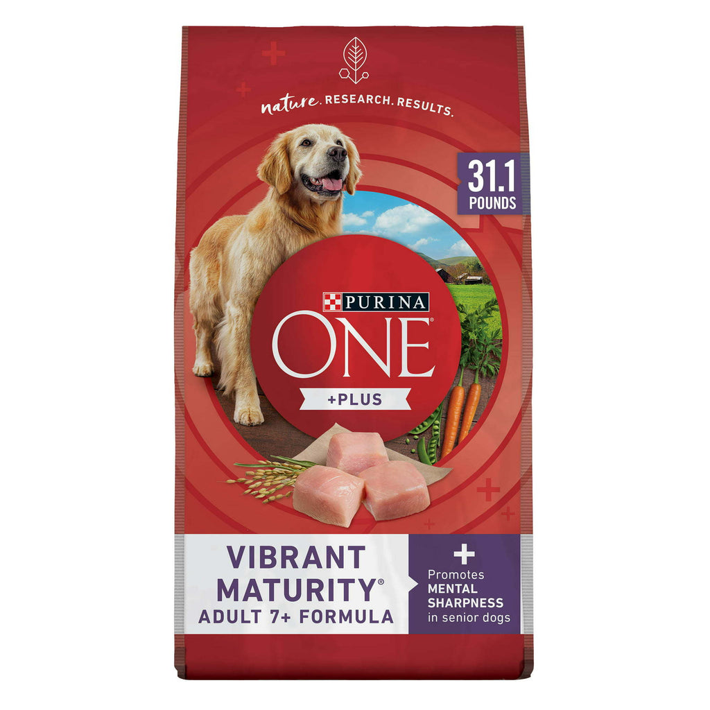 Purina ONE High Protein Dry Senior Dog Food Plus Vibrant Maturity Adult 7 Plus Formula - petspots
