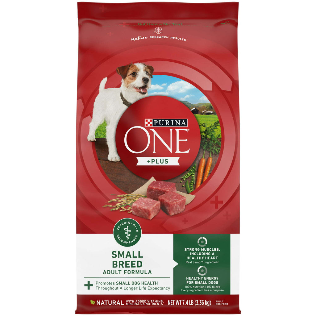 Purina One +Plus Dry Dog Food for Adult Dogs Small Breed Adult Formula 7.4 lb Bag - petspots