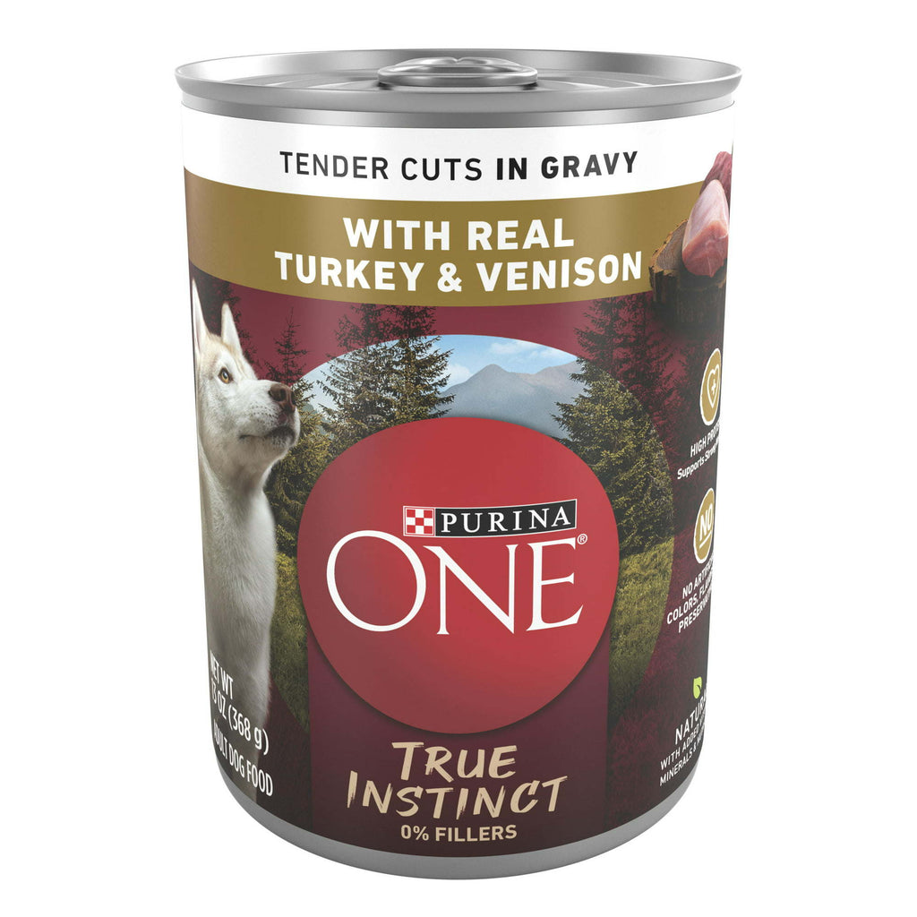 Purina ONE Tender Cuts Real Turkey & Venison Wet Dog Food 13 oz Can - petspots