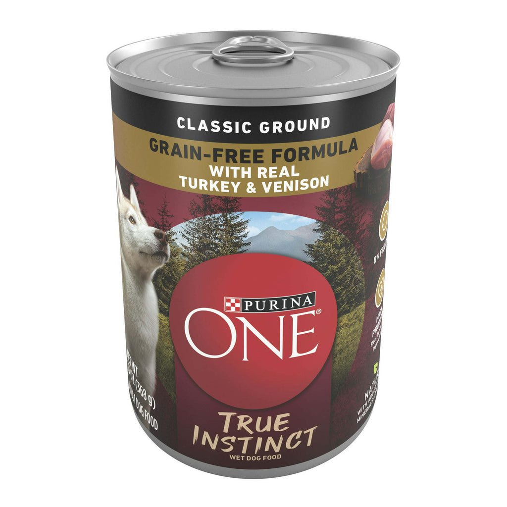 Purina One True Instinct Wet Dog Food for Adult Dogs, Grain-Free, 13 oz Cans (12 Pack) - petspots
