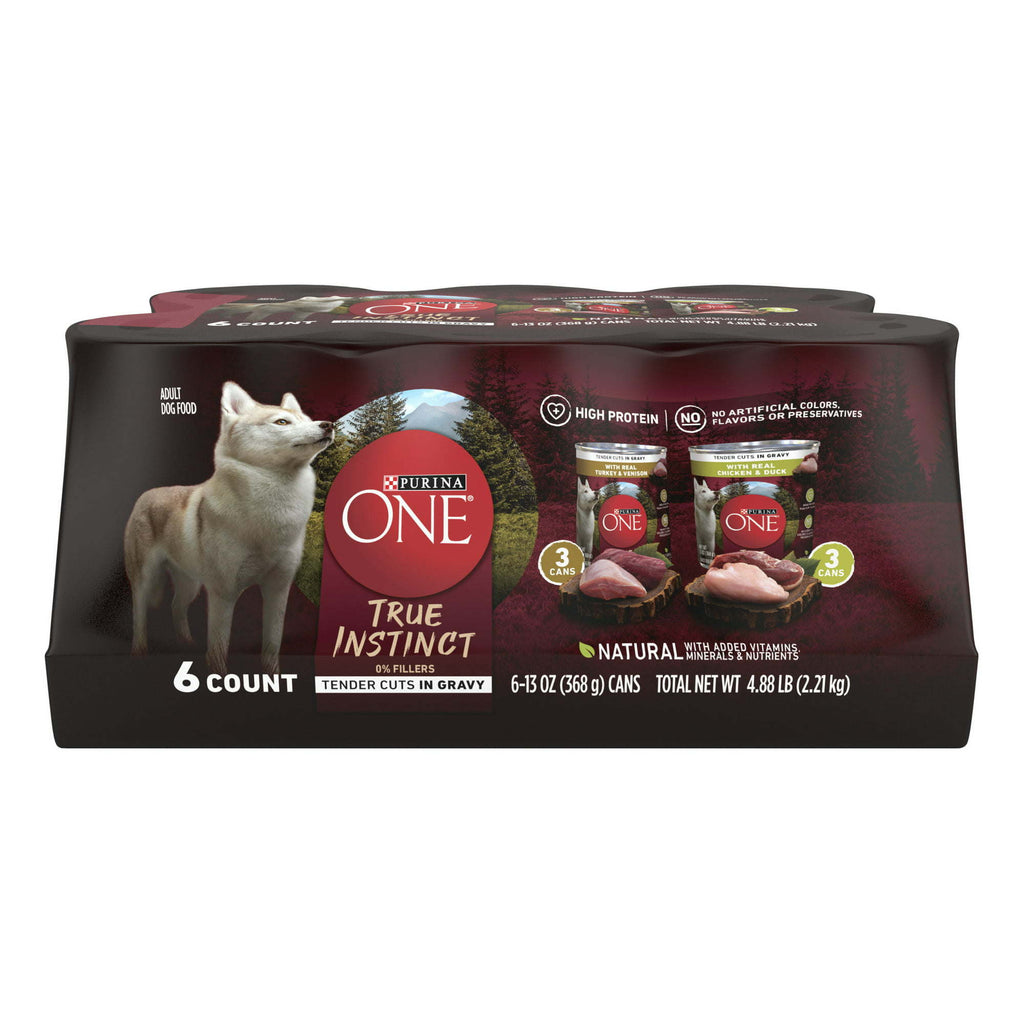 Purina One True Instinct Wet Dog Food Variety Pack High Protein 13 oz Cans (6 Pack) - petspots
