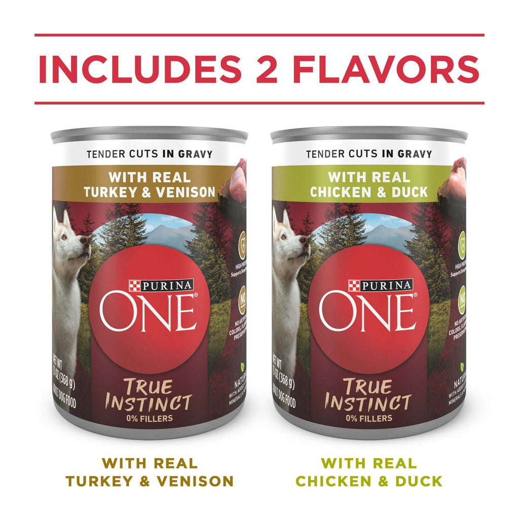 Purina One True Instinct Wet Dog Food Variety Pack High Protein 13 oz Cans (6 Pack) - petspots