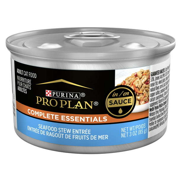 Purina Pro Plan Complete Essentials Wet Cat Food Seafood Stew, 3 oz Can (24 Pack) - petspots