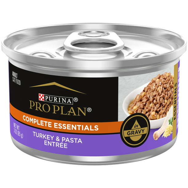 Purina Pro Plan Complete Essentials Wet Cat Food Turkey Pasta, 3 oz Cans (24 Pack) - petspots