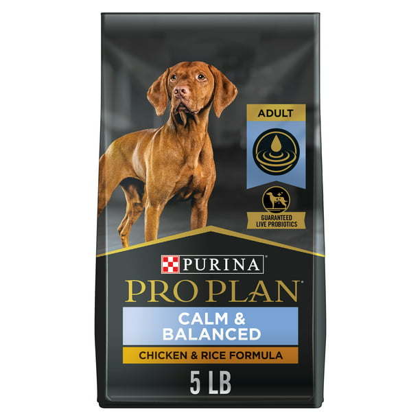Purina Pro Plan Dog Food Calm & Balanced Adult Dry Chicken & Rice Calming Formula, 5 lb Bag - petspots