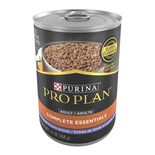Purina Pro Plan Turkey and Sweet Potato Entree for Adult Dogs, Grain-Free, 13 oz Cans (12 Pack) - petspots