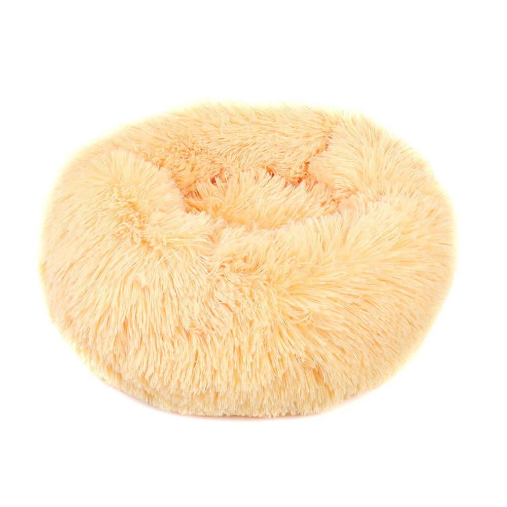 Small Large Pet Dog Puppy Cat Calming Bed Cozy Warm Plush Sleeping Mat Kennel, Round - petspots