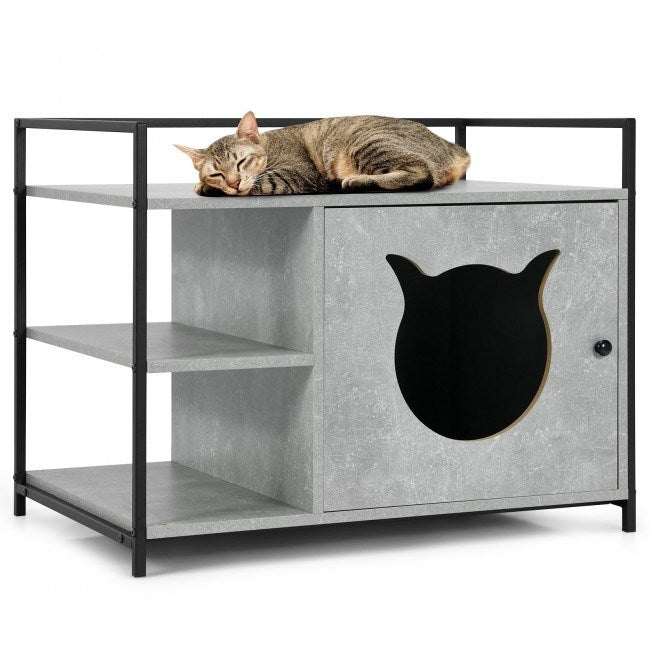 The 2-in-1 Hidden Cat Washroom And Side Table Furniture Cabinet - petspots